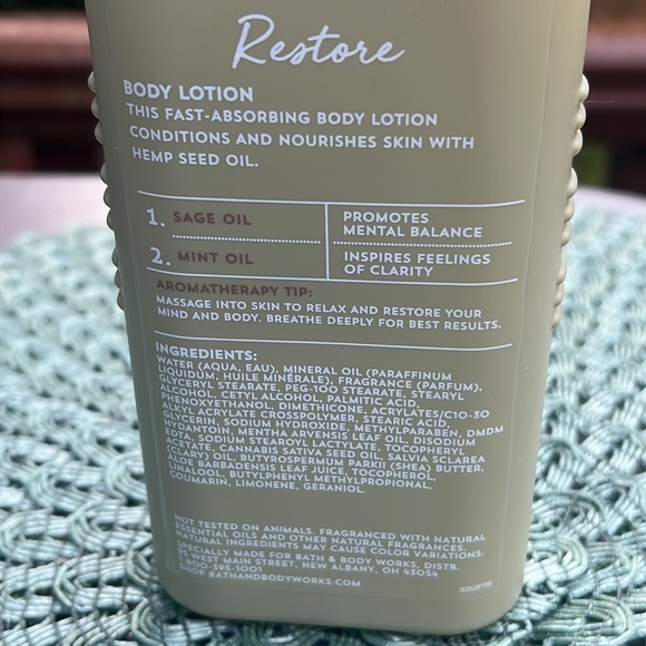 New never opened, aromatherapy, restore, sage, plus mint body lotion, 6.5 oz - Picture 6 of 6